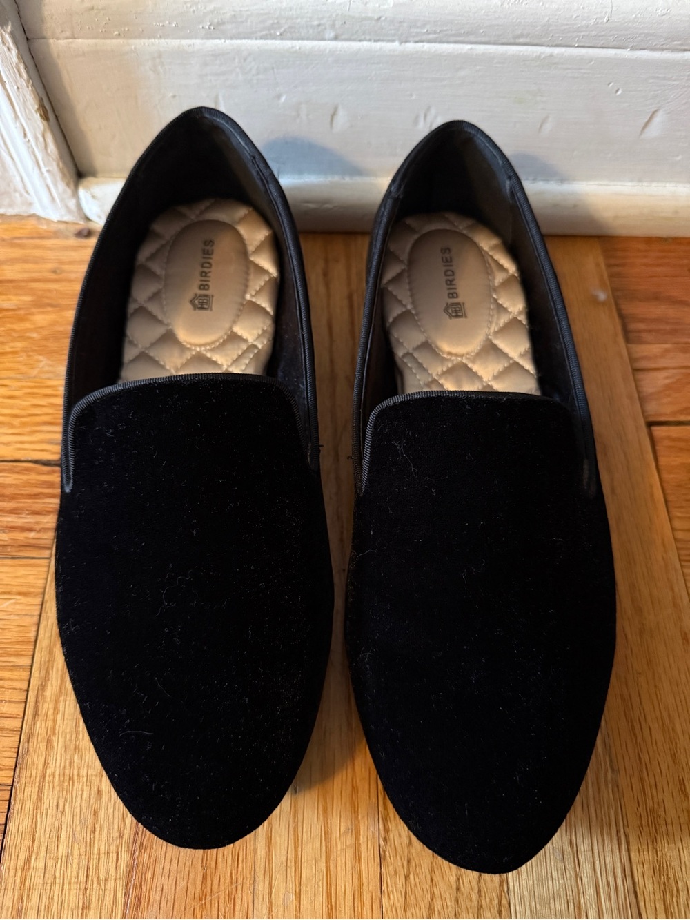 Birdies Black Velvet Women’s Loafers/flats